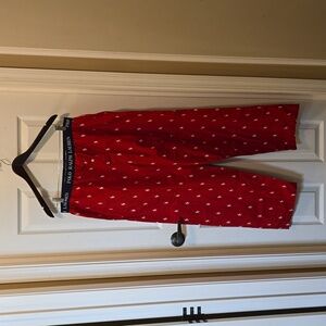 Polo Ralph Lauren Mens Red Sleepwear Pants Size L Polo Player ALL Over Pattern